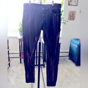 Ksubi Red & Black Acid Wash Jeans